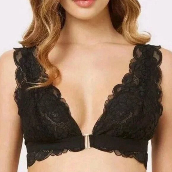 NWT $58 HAH Got Ur Back Bra in Noir Black Lace Coquette Dark Romantic Sz MEDIUM - Picture 1 of 10